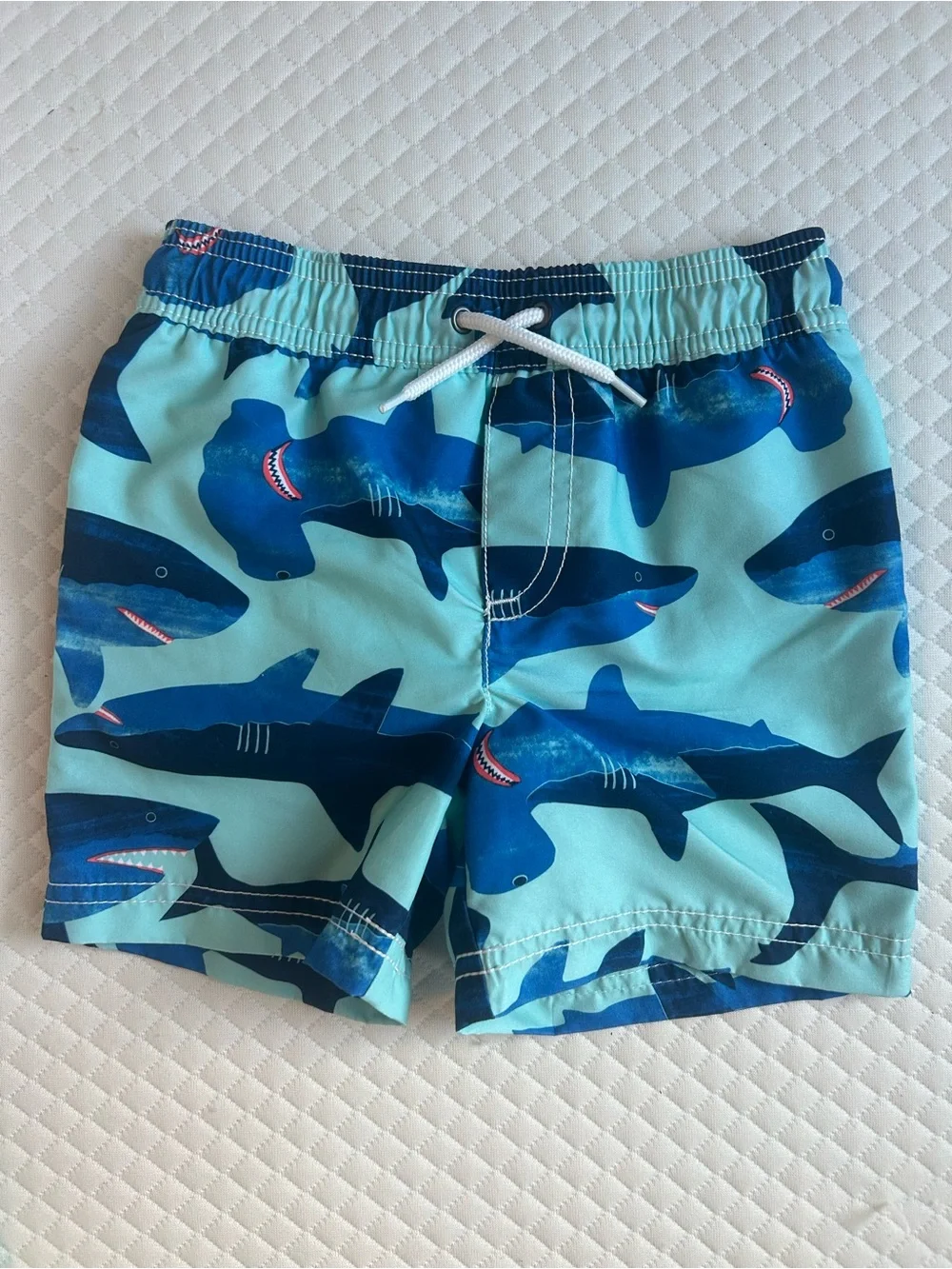 NWT Carter's Boys Light Aqua Shark Rash Guard Set 3T